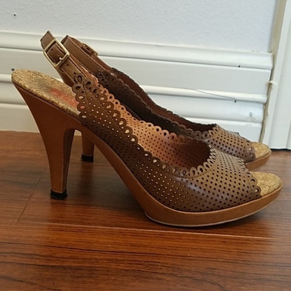 Michael Kors Leather Open Toe Slingback - Picture 1 of 8